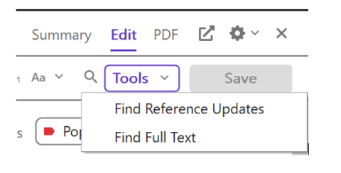 Example of Tools option in EndNote 25